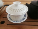 雄沃馳冰晶蜂巢蜂窩玲瓏鏤空蓋碗茶杯景德鎮(zhèn)青花鏤雕茶具茶壺備碗品茗杯 小號青花蓋碗115毫升一個 曬單實拍圖