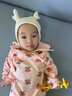溜溜果女寶寶嬰兒衣服0-6個月春秋純棉新生兒連體衣長袖哈衣外出春秋裝3 長袖 淑女櫻桃 73cm 曬單實(shí)拍圖