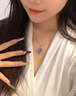 HKHL 925銀天然坦桑石項鏈女輕奢藍寶石吊墜鎖骨鏈生日禮物送女友老婆 坦桑藍寶石項鏈【證書+輕奢禮盒】 曬單實拍圖