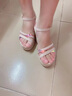 大東女士坡跟涼鞋女2025年新款夏季時(shí)裝時(shí)尚松糕增高厚底女士仙女風(fēng)高跟鞋 米白色 專柜新品 35 專柜新品 曬單實(shí)拍圖