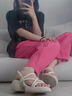 依思 Q（exull）厚底涼鞋女2025夏季新款軟底輕便百搭沙灘鞋女防滑一字帶羅馬鞋女 米白色-6cm百搭配裙子 37 曬單實拍圖