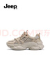 Jeep吉普厚底老爹鞋女秋季款戶(hù)外休閑女鞋輕便增高 淺灰色 39  曬單實(shí)拍圖