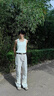 肯奈迪 肌理感無袖t恤男士冰絲背心2025夏季新款青少年運(yùn)動(dòng)寬松打底坎肩 豎紋無袖T恤 白色 XL 【162-170cm】 曬單實(shí)拍圖