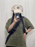 妙奕嘉短袖男復(fù)古t恤男士衣服男裝夏季2025新款潮牌半袖體恤抗皺印花 軍綠色仿麂皮絨美式短袖 XL 【建議120-140斤】 曬單實(shí)拍圖
