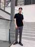 夏季polo衫短袖t恤男潮流ins純色休閑大碼寬松百搭翻領痞帥上衣服 ZD02【純黑款】 XL 曬單實拍圖