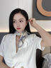 MITHAOL KUSC真絲絲巾桑蠶絲100%絲綢女士方巾生日禮物送媽媽婆婆 淡雅花鳥(niǎo)【心想事