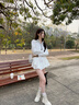 皓娥白色襯衫連衣裙女2025夏季新款法式高級(jí)感小個(gè)子襯衣裙子女 連衣裙【白色群+腰帶S】 曬單實(shí)拍圖