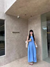 FSHE藍色無袖背心連衣裙子女夏季2025新款海邊度假法式氣質(zhì)超好看長裙 藍色連衣裙【小個子無袖連衣裙/ L 55/60kg 曬單實拍圖