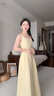辣妹物語法式溫柔風(fēng)黃色吊帶連衣裙子女夏季2025新款氣質(zhì)長裙開春穿搭海邊 吊帶連衣裙優(yōu)質(zhì)版【單件】 M 曬單實(shí)拍圖