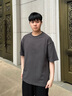 卡賓（CABBEEN）【重磅純棉】男裝半袖結(jié)構(gòu)T恤2025夏季新款寬松圓領(lǐng)短袖上衣 深灰色56（寬松版型） XL /180/52 曬單實拍圖