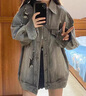 衣然呈品美式高街牛仔外套女春秋新款潮流復(fù)古bf慵懶風(fēng)百搭寬松上衣夾克女 灰色 M 【建議105-120斤】 曬單實(shí)拍圖