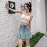 莫代爾牛仔半身裙女2025夏季新款高腰寬松顯瘦時(shí)尚小個(gè)子A字百褶短裙子 復(fù)古藍(lán) [有內(nèi)襯 防走光] M 建議98-110斤 曬單實(shí)拍圖