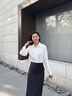 伯德小姐白色面試襯衫女職業(yè)公務(wù)穿搭上衣職場(chǎng)通勤長(cháng)袖襯衣 CS564 白色 M -適合100-110斤可穿 曬單實(shí)拍圖
