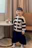 蓓馨貝（Beixinbei）男童春裝三件套一歲男寶寶衣服1-3歲兒童裝韓版針織毛衣開衫套裝4 黑色條紋毛衣套裝 常規(guī) 90 建議1歲左右 曬單實拍圖