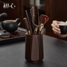 初心黑檀茶道六君子茶具配件套裝普洱茶針茶刀茶夾茶勺茶刷功夫茶配件 茶道六君子-黑檀木 曬單實(shí)拍圖