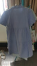 卓貝欣孕婦裝夏季小清新減齡娃娃裙夏裝新款假兩件撞色拼接孕婦連衣裙 藏藍色 L 110-130斤 曬單實拍圖