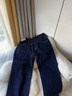 孕尚孕婦裝秋冬外穿牛仔褲加絨加厚長(cháng)褲寬松孕期直筒褲托腹闊腿休閑褲 深藍色【春秋款】 XL【建議120～140斤】 曬單實(shí)拍圖