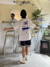 BORNCHAMPS/天生冠軍  夏季短袖T恤男女寬松圓領(lǐng)字母印花情侶款休閑百搭上衣 白色 L 曬單實(shí)拍圖