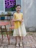 皮爾卡丹（pierre cardin）女童連衣裙2025新款夏季兒童薄款洋氣棉布裙大童夏裝女孩網(wǎng)紅裙子 黃色 160 cm 曬單實(shí)拍圖