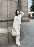 MOLY VIVI風(fēng)行網(wǎng)紗防曬褲女夏季冰絲透氣運動(dòng)休閑褲防紫外線(xiàn)小個(gè)子魔力薇薇 椰云白 M 曬單實(shí)拍圖