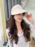蘇木佰（SOMUBAY）防曬帽女可掛口罩遮陽(yáng)帽大頭圍戶(hù)外速干鴨舌漁夫帽子防紫外線(xiàn) 米色（可掛口罩/扎馬尾） 升級可調節彈力頭圍 曬單實(shí)拍圖