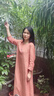 指間沙原創(chuàng)女裝24夏文藝圓領(lǐng)刺繡連衣裙亞麻A版中長裙 吉祥橙59 M 曬單實拍圖
