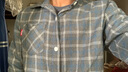 真維斯（Jeanswest）長(cháng)袖襯衫男秋季新款寬松休閑帥氣上衣韓版情侶格子襯衣外套男 深灰 L 曬單實(shí)拍圖