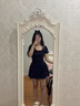 SNYDER WEAR棉質(zhì)蝴蝶結連衣裙撞色夏季收腰淑女氣質(zhì)方領(lǐng)顯瘦新款學(xué)生U領(lǐng)中裙 中裙 S 曬單實(shí)拍圖