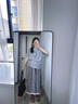 苒琦媽咪孕婦夏裝套裝2025新款夏季短袖T恤上衣女格子闊腿褲時(shí)尚洋氣時(shí)髦 灰色上衣+格子褲子（套裝） L 曬單實(shí)拍圖