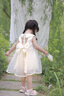 G.DUCKKIDS童裝女童連衣裙夏季2025新款公主裙兒童裙子夏天蝴蝶結(jié)網(wǎng)紗蓬蓬裙 2409米白色 110 尺碼4~5歲【100-110cm】 曬單實(shí)拍圖