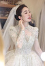 勤馳新品長袖主婚紗禮服新娘25新款拖尾小個子復(fù)古重工高級出門 現(xiàn)貨拖尾款(送頭紗手套裙撐)+4米 XL 均碼 曬單實拍圖