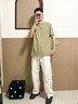 Calvin Klein內衣25春夏新款男士刺繡純棉ck可外穿睡衣短袖T恤家居服NM2748 SQE-淺棕茶 L 曬單實(shí)拍圖
