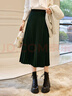 德瑪納（dme）2024半身裙女春季墨綠色中長(cháng)款休閑松緊腰顯高顯瘦百褶裙子 墨綠色 M 曬單實(shí)拍圖