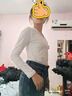 【兩件】純色簡約女長袖t恤春秋內(nèi)搭修身顯瘦百搭圓領(lǐng)V領(lǐng)打底衫 炫本色長T黑色圓領(lǐng)+白色V領(lǐng) XL 曬單實(shí)拍圖