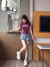 卓詩(shī)尼厚底老爹鞋女2025年夏季新款網(wǎng)面透氣薄款增高女鞋休閑跑步運(yùn)動(dòng)鞋 米/紫 37 曬單實(shí)拍圖
