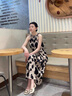 CIRCLOFY潑墨印花連衣裙女2025夏季新款復(fù)古氣質(zhì)水墨吊帶裙長裙/針織開衫 水墨連衣裙 L 120-140斤 曬單實(shí)拍圖