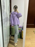 甜菲鹿法式感設(shè)計(jì)娃娃領(lǐng)襯衫女2025夏季小眾荷葉邊紫色燈籠長(zhǎng)袖上衣俏皮 紫色 M 90-105斤 曬單實(shí)拍圖