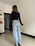Levi's商場(chǎng)同款冰酷系列25夏新款女士RIBCAGE高腰直筒白色牛仔褲 淺藍色 24 (27) 曬單實(shí)拍圖