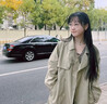 棉致風(fēng)衣外套女春季2025年新款春秋韓版休閑洋氣女士短外套上衣秋冬 豆綠色 2XL 【建議131-145斤】 曬單實拍圖