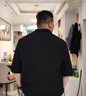 軒森圖微胖男生顯瘦穿搭夏季休閑短袖西服外套男士輕熟風大碼小西裝套裝 黑色西服 5XL (195) 220-245斤 曬單實拍圖