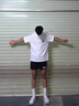 PHIELIERPS官方潮牌短袖t恤男夏季寬松純棉重磅t恤迷彩短褲一套男女情侶套裝 白色短袖+藍(lán)色短褲（NE220） L （建議130-150斤） 曬單實(shí)拍圖