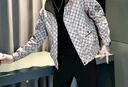 梵洛幽春季高級(jí)感滿提花外套男新款潮牌撞色休閑夾克痞帥修身立領(lǐng)褂子 綠色 M 曬單實(shí)拍圖