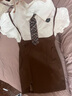 素織錦學(xué)院風(fēng)連衣裙女純欲春夏季洋氣JK制服短裙套裝小個(gè)子假兩件裙子 學(xué)院風(fēng)假兩件連衣裙【咖啡色】 L 曬單實(shí)拍圖