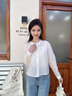 香影米白色薄款襯衫上衣女2025夏季新款吊帶兩件套慵懶風(fēng)寬松襯衣 米白 S 155/80A/85-95斤 曬單實(shí)拍圖