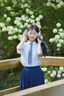 九寸陽(yáng)光套裝女JK制服三件學(xué)院風(fēng)藍(lán)色襯衣春秋長(zhǎng)袖條紋襯衫學(xué)生校供設(shè)計(jì)感 藍(lán)色 襯衫+半裙+領(lǐng)帶 M （襯衫+半裙+領(lǐng)帶 不含胸牌） 曬單實(shí)拍圖