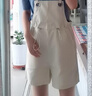 賞峰套裝女夏背帶褲女學生韓版寬松顯瘦直筒闊腿連體短褲T恤兩件套 主圖款 S 建議75-90斤 曬單實拍圖
