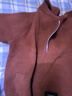 皮爾卡丹（pierre cardin）高檔品牌羊毛針織開衫女秋冬新款時(shí)尚短款毛衣外套棒球服夾克上衣 1738款/焦糖 3XL 145-165斤 曬單實(shí)拍圖