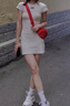 DGOV純辣妹修身顯瘦包臀連衣裙女2025夏季情侶裝t恤短袖小眾設(shè)計(jì)感 女裙子 S 曬單實(shí)拍圖