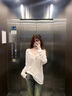 白色v領(lǐng)潮流長(zhǎng)袖t恤女2025新款夏季薄紗防曬罩衫寬松設(shè)計(jì)感上衣服 白色 M 曬單實(shí)拍圖
