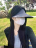 唐獅;TONLION無痕遮陽帽無感一體防曬帽女夏季防紫外線可折疊超輕空頂太陽帽子 黑色 曬單實拍圖